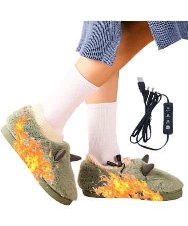Buy USB Electric Foot Warmers - Plush Winter Slippers for Men (Gray 44-45 Light Green 42-43) | Cozy Heat & Comfort - Buy Online on GoSupps.com
