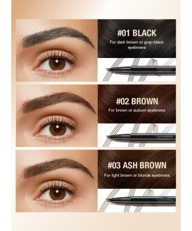 2024 New Magic 4-Tip Eyebrow Pencil Upgraded 3D Waterproof and Sweat-proof Microblading Eyebrow Pencil Contouring Pen Long-Lasting Eyebrow Brush (Dark Brown) - Buy Online on GoSupps.com