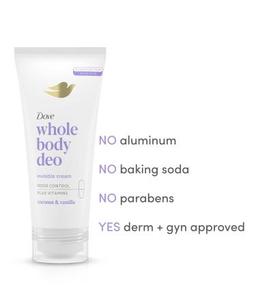 Dove Whole Body Deo Aluminum Free Cream Deodorant - Coconut & Vanilla 72h Odor Control | 2.5 oz - Shop Internationally - Buy Online on GoSupps.com
