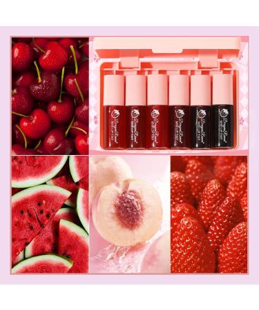 6 Colors Water Tint Lip Stain Set | Long-Lasting Plumping Mini Liquid Lipstick | Moisturizing Tinted Lip Stain for Women | Non-Sticky Daily Lip Makeup - Buy Online on GoSupps.com