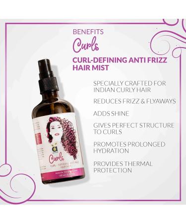 SheltrCurls Hair Mist Spray Curly Hair Product for Dry and Frizzy Hair | Get Smooth Strong and Glossy Curls | Sulfate and Silicone free | Anti-Frizz Curly Hair Solution for Men and Women 100ml - Buy Online on GoSupps.com