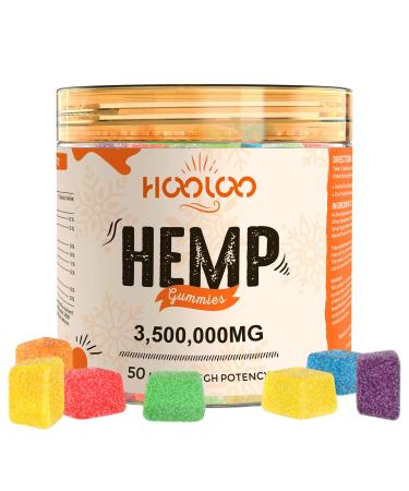 Hemp Gummies for Adults 6 Fruity Flavors for Deep Bedtime Relax Infused Vitamins and Omega 3 Made in USA Juicy Vitamin Fruity - 50pcs