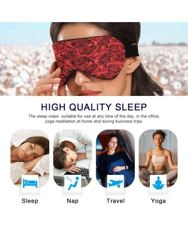 Premium Rose Flower Pattern Sleep Mask - Adjustable Light Blocking Eye Cover for Men & Women | Travel & Nap Essentials - Buy Online on GoSupps.com