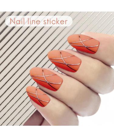 Mengmen Gold 3D Nail Sticker Stripe Lines Adhesive Striping Tape Nail Art Gold Silver 3Pc Nail - Buy Online on GoSupps.com