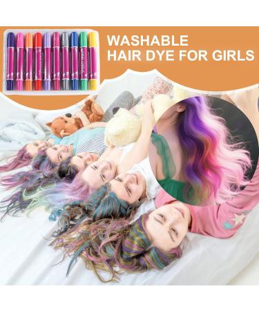 Teinture Capillaire Temporaire - 10 Couleurs Stylos Coloration Cheveux | Marqueurs de Coloration Temporaire Kit de Maquillage Lavable Jouet Amusant pour Adolescents et Adultes pour le Cosplay - Buy Online on GoSupps.com