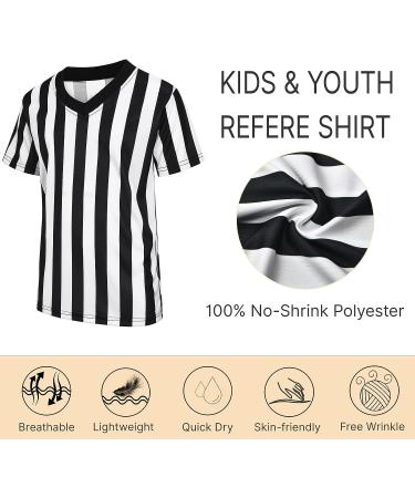Thapower Kids Referee Costume | Youth Black & White Stripe Jersey for Boys and Girls | Large Size - Buy Online on GoSupps.com