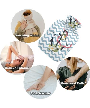Naanle Ocean Wave Anchor Hot Water Bottle - 1L Transparent Heat Bottle for Bed Hand & Feet Warmer | Pain Relief & Cold Therapy - Buy Online on GoSupps.com