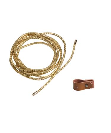 DAYSTART Golden Cosplay Rope for Wonder Woman, Women Whip for Diana Lasso of Truth Whip, Cosplay Rope Weapon Accessory with Leather Strap