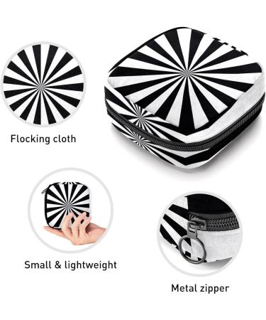 GIAPB Period Bag | Sanitary Napkin Storage & Makeup Travel Pouch | Black & White Stripe Color - Buy Online on GoSupps.com