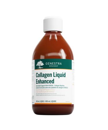 Genestra Brands Collagen Liquid Enhanced | Skin Health Support With Collagen Peptides | 450 ml Liquid | Natural Pomegranate-Raspberry Flavour