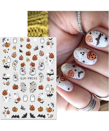JMEOWIO 9 Sheets Halloween Nail Art Stickers Decals Self-Adhesive Cute Colorful Ghost Nail Supplies Nail Art Design Decoration Accessories - Buy Online on GoSupps.com
