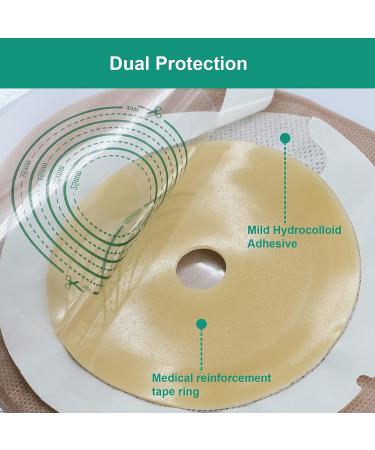 20PCS Urostomy Bags One-Piece Drainable Pouches with Measure Card - Ideal for Ileostomy Stoma Care | Cut-to-Fit Design - Buy Online on GoSupps.com