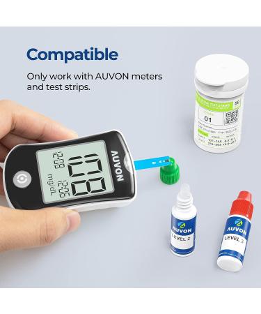 AUVON Blood Control Solution 2 Pack for Glucose Monitor Kit | Level 2 & Level 3 Accurate Diabetes Control | 3ml per Bottle - Buy Online on GoSupps.com