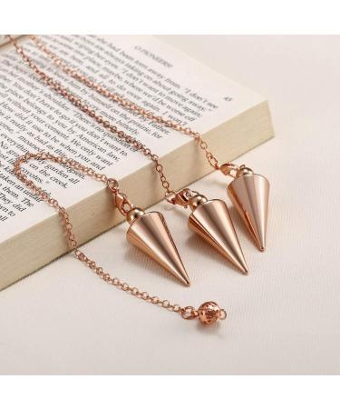 Jsdde Rose Gold Copper Pendulum Pendant with Chain - Esoteric Radiesthesia for Reiki Healing Dowsing and Energy Therapy - Buy Online on GoSupps.com