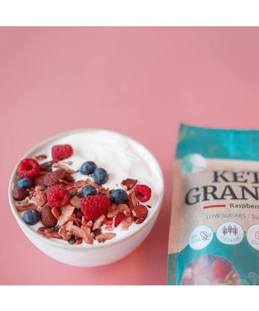 Go-Keto BIO Keto Granola Raspberry 6x 290g - Keto Muesli for a delicious Keto breakfast with coconut chips n - Buy Online on GoSupps.com