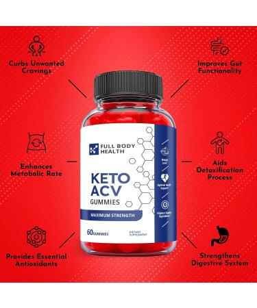 Full Body Health Keto Gummies with Apple Cider Vinegar - Vegan Non GMO Supplement (60 Gummies) - Buy Online on GoSupps.com