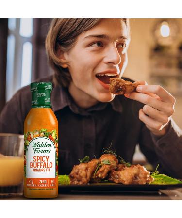 Walden Farms Spicy Buffalo Vinaigrette Salad Dressing 12 oz, Pack of 2 | 0g Net Carbs | Kosher Certified | Perfect for Salads, Chicken, Wraps | Fresh & Delicious Flavor - Buy Online on GoSupps.com