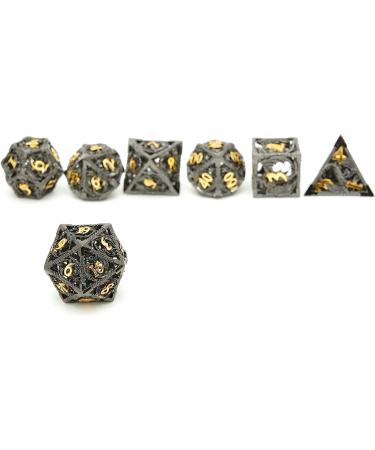 Metal Dice Set - D&D Hollow Polyhedral Dice for RPG Games - Black & Gold - Buy Online on GoSupps.com