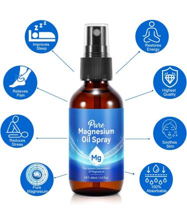 QRZBPZWE Pure Magnesium Oil Spray 100% Pure & Natural Organic Magnesium Oil Spray Easy to Use(4 Fl.Oz Set) - Buy Online on GoSupps.com