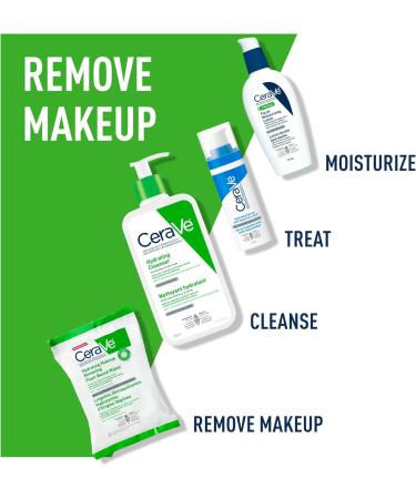 CeraVe Hydrating Makeup Removing Plant-Based 25 Ultra-Gentle Wipes | Cleanses Waterproof Mascara Hydrates and Removes makeup | With 3 Essential Ceramides | Developped with Dermatologists - Buy Online on GoSupps.com