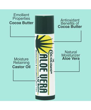 Cococare Aloe Vera Lip Balm 0.15 Oz - Soothing Relief for Chapped Lips | Buy Online - Fast International Shipping - Buy Online on GoSupps.com