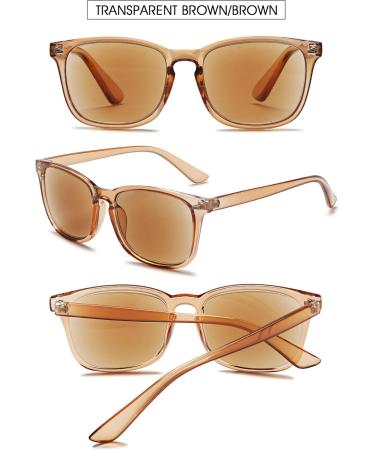 Vevesmundo Reading Glasses with Sun Protection - Stylish Prescription Sunny Glasses for Men & Women - 1.0x Transparent Brown Reading Aid - Buy Online on GoSupps.com