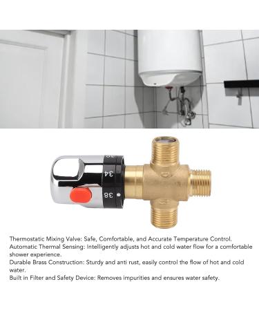 Thermostatic Mixed Valve for Home Improvement | Chrome Polished Temperature Control for Bathroom - Buy Online on GoSupps.com
