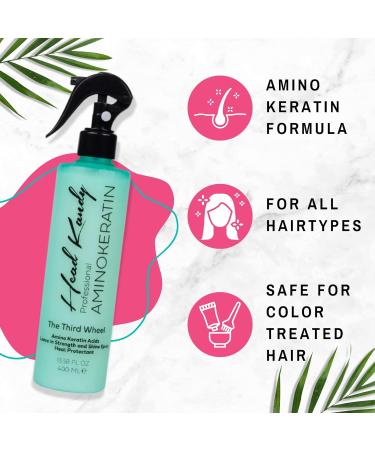 Head Kandy Heat Protectant Hair Spray | The Third Wheel | 13.5 Oz | Thermal Protection Spray with Amino Keratin | Prevent Damage & Breakage | Ideal for Flat Iron, Hair Straightener, Hair Dryer, Curling Irons | 13.5 Fl Oz - Buy Online on GoSupps.com