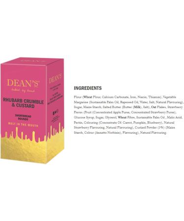 Dean's Flavoured Shortbread Rounds - Milk Chocolate & Honeycomb and Rhubarb & Custard (2 x 150 grams) - Buy Online on GoSupps.com