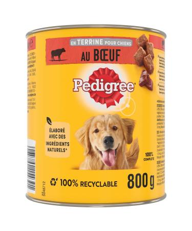 Pedigree Dog Meal - Terrine Boxes for Adult Dogs with Beef and Carrots - 12 x 800g