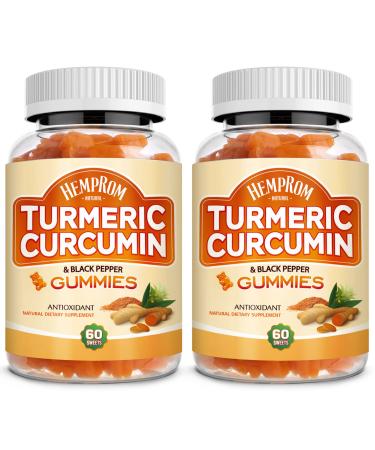 Turmeric Curcumin Gummies with Black Pepper Extra Strength Absorption Chewable Turmeric Gummy Supplement for Adults Joint Support Vegan 120 Chews