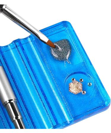 Worparsen Nail Art Palette Eye-catching Vivid 7 Slots Nail Art Brush Holder Compatible with Women Blue - Buy Online on GoSupps.com