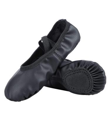 Dynadans Soft Leather Ballet Shoes/Ballet Slippers/Dance Shoes (Toddler/Little/Big Kid/Women)  3 Big Kid Black