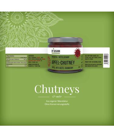 BY SUSANN - 09 Apple Chutney 150g Jar | Intense Fruity Flavor & Medium Heat | International Shipping Available - Buy Online on GoSupps.com