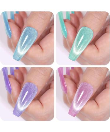 Vishine Cat Eye Holographic Glitter Gel Nail Polish Set Soak Off UV LED Light Starry Sky Effect Magic Gel Nail Polish Kit Manicure Nail Art Kit 6 Colors with Free Magnet 8ml 6 Color Set - 8ml - Buy Online on GoSupps.com