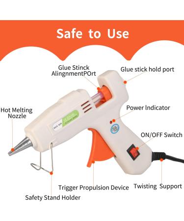 Mini Hot Glue Gun Kit with 30 Glue Sticks - 20W, Heating up Quickly for DIY Crafts and Home Repairs (White) - Buy Online on GoSupps.com