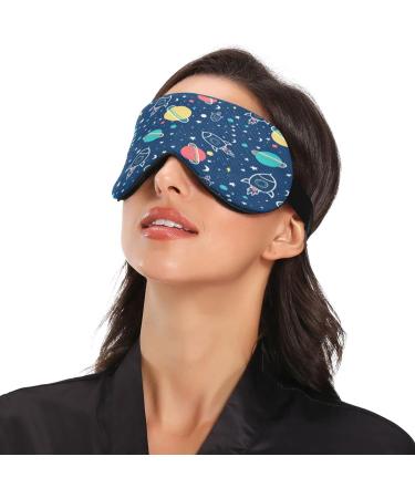 Outer Space Pattern Sleeping Eye Mask | Adjustable Strap, Breathable & Comfortable | Blackout Eye Mask for Men & Women - Buy Online on GoSupps.com