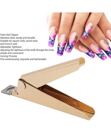 Saluaqui Nail Clippers Tip Cutters for Acrylic False Fake Gel Artificial Nails Professional False Nail Clippers Nail Cutters for Acrylic and Gel Nails (Gold) - Buy Online on GoSupps.com