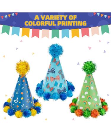 Cute Dog Party Hat Pet Cap 6 Pack - Puppy Cone Hats for Dogs & Cats - Birthday Holiday Festival Accessories - Buy Online on GoSupps.com