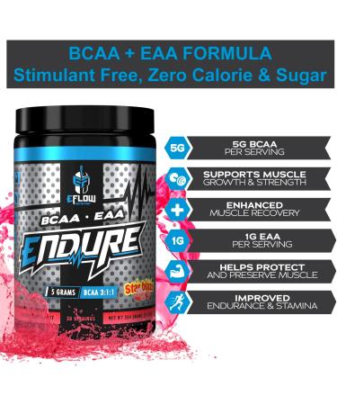 eFlow Nutrition Endure BCAA Plus EAA - Essential Amino Acids & Electrolytes for Energy Recovery & Performance - Star Blaze (30 Servings) - International Shipping Available - Buy Online on GoSupps.com