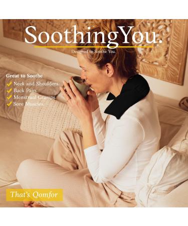 Wheat Bag for Pain Relief - Large Soothing Heat Pack Microwavable - Wheat and Lavender - Heated Neck Warmer for Neck and Shoulders Period Pain Relief and Back Pain - Comfortable Black - Buy Online on GoSupps.com