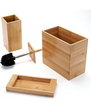 Bamboo Bathroom Trash Can Set - 3 Piece Set by A Better Way Home Products - Buy Online on GoSupps.com