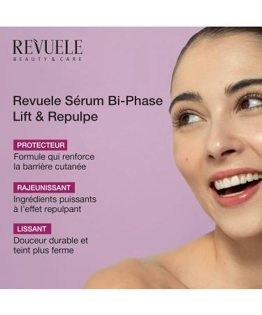 REVUELE S rum Bifasique Lift & Plump 30 ml S rum Anti- ge Double Action avec Peptides Collag ne et Huiles Nourrissantes pour une Peau Plus Ferme Hydrat e et Radieuse - Buy Online on GoSupps.com