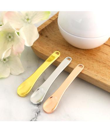3 Pcs Metal Makeup Spoon Set - Reusable Mask Applicator and Cosmetic Spatula in Rose Gold, Gold, and Silver for Face Masks, Eye Creams, and Moisturizers - Buy Online on GoSupps.com
