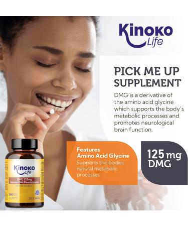 DMG Advanced 125 mg 240 Pure Dimethylglycine Capsules - With Folic Acid & B12 for Improved DMG Absorption Gluten Free Non-GMO Vegan. Memory Stress Concentration - Buy Online on GoSupps.com