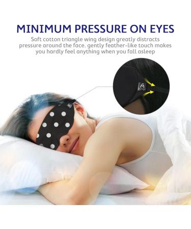 Mavogel Cotton Sleep Mask - Soft Eye Cover for Men & Women | Light Blocking Night Eyemask for Sleeping Yoga Nap & Meditation | Includes Travel Pouch (Dot Style - Buy Online on GoSupps.com