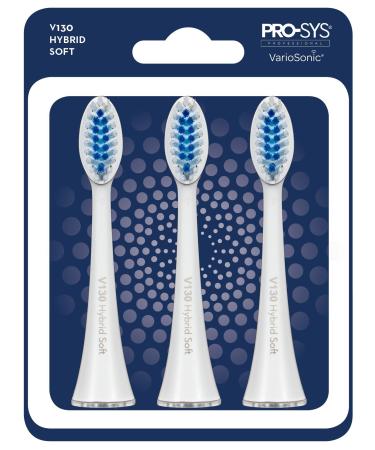 PRO-SYS VarioSonic V130 Hybrid Soft Replacement Heads, Pack of 3. Also fits Burst Brush!