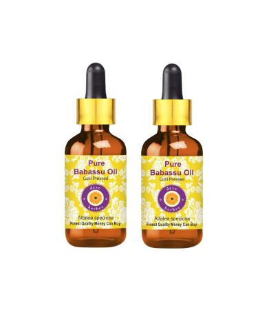 Dev Herbes Pure Babassu Oil (Attalea Speciosa) with glass dripper natural therapeutic quality cold -pressed (Pack of Two) 100ml x 2 (6.76 oz)