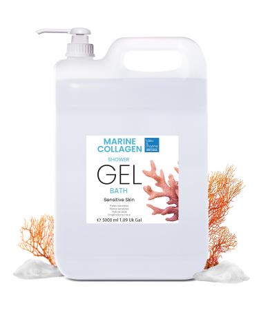 Marine Collagen Shower Gel 5000 ml Youthrestoring & Moisturizing Bath & Shower Gel Nourishes Refreshes & Revitalizes the Skin 100 Natural Vegan & Environmentally Friendly Made in France Fresh 5 l 1er Pack
