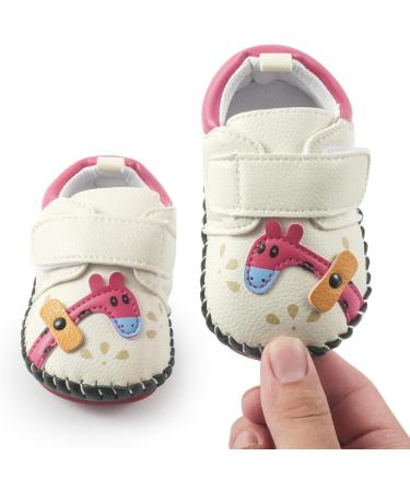 Baby Toddler Shoes PU Leather | Giraffe White | 6-12 Months | Boys Girls - Buy Online on GoSupps.com